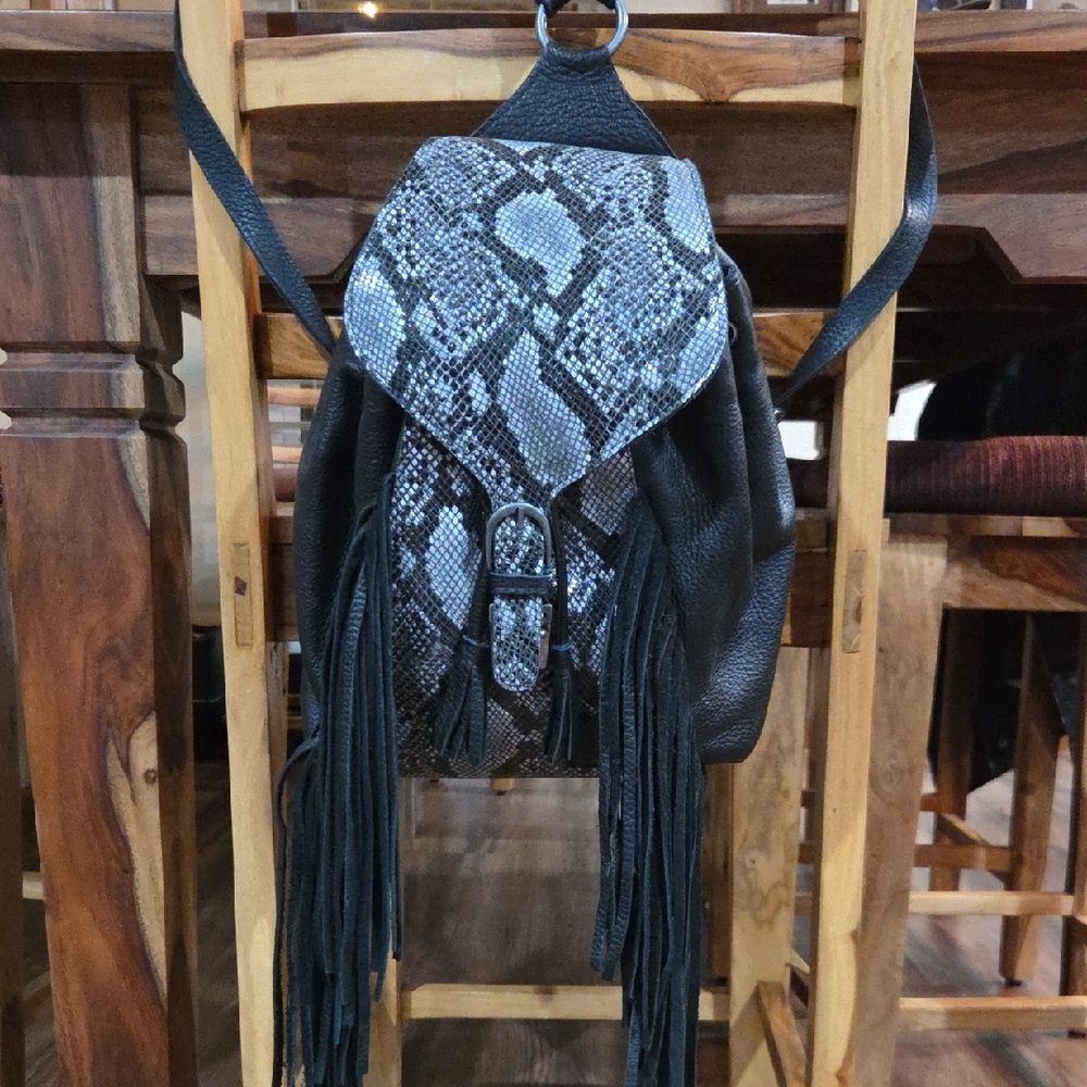 STS Ranch Wear Snakeskin Fringe Western Backpack